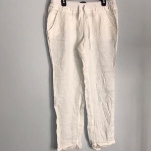 White linen pants